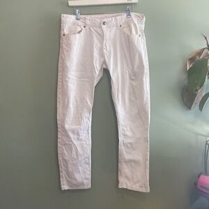 Carbon Mens Casual Outdoor Work Light Wash Straight Leg‎ Jeans White Size 30X30